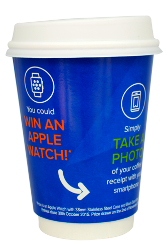 coffee cup advertising concur campaign cup