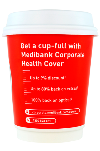 coffee cup advertising medibank campaign cup