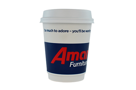 coffee cup advertising amart furniture campaign cup front view