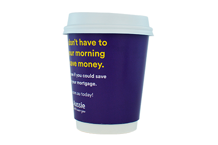 coffee cup advertising aussie home loans campaign cup back view