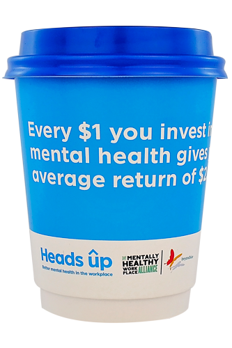 coffee cup advertising beyond blue campaign cup