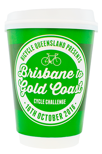 coffee cup advertising bicycle queensland campaign cup