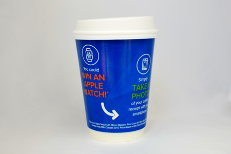 coffee cup advertising concur campaign cup front view