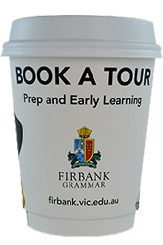 coffee cup advertising firbank grammar school campaign cup