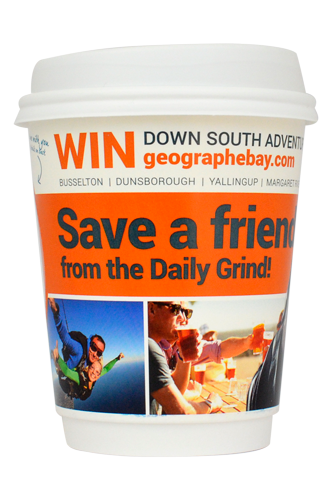 coffee cup advertising geographe bay campaign cup