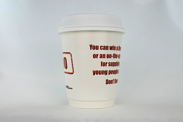 coffee cup advertising griffith-city-council campaign cup side view