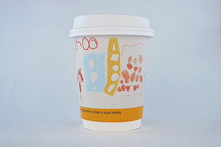 coffee cup advertising guardian early learning barangaroo campaign cup side view