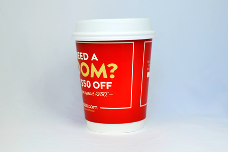 coffee cup advertising hotels campaign cup side view