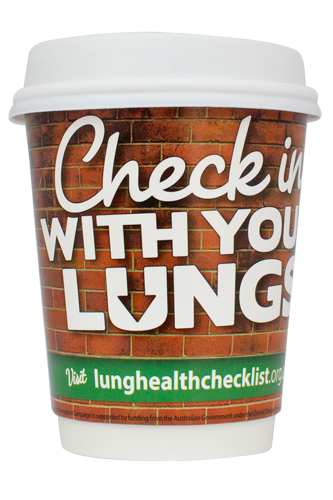 coffee cup advertising lung foundation campaign cup
