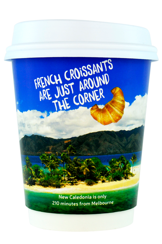 coffee cup advertising new caledonia campaign cup