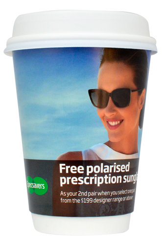 coffee cup advertising specsavers campaign cup