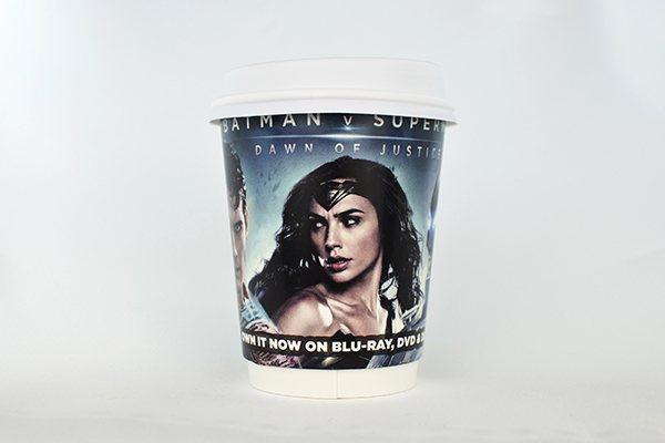 coffee cup advertising village roadshow bvs campaign cup back view
