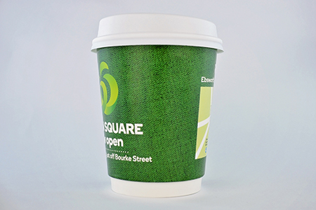 coffee cup advertising woolworths green square campaign cup side view