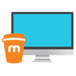 premium coffee cup advertising connection point icon